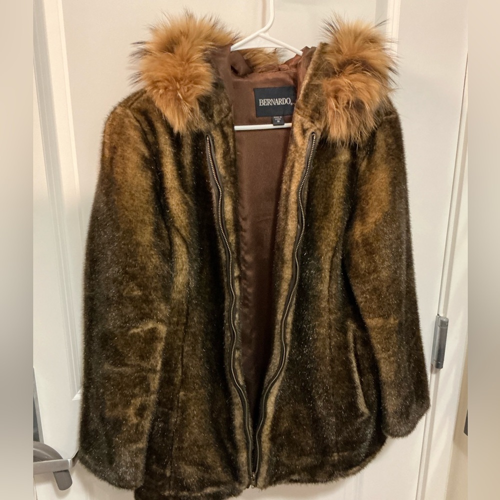 Size M fake fur jacket, heavy weight